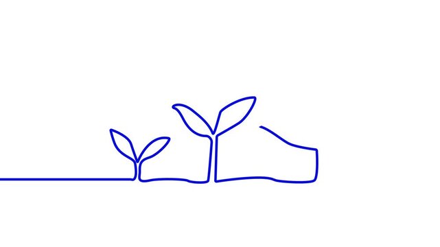 Tree icon animation. Icon tree swaying in the wind, simple 4k looping plant icon.