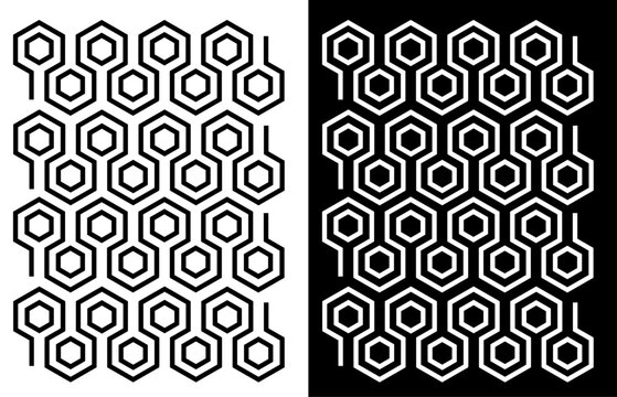 geometric mathematical pattern of lines and hexagon
