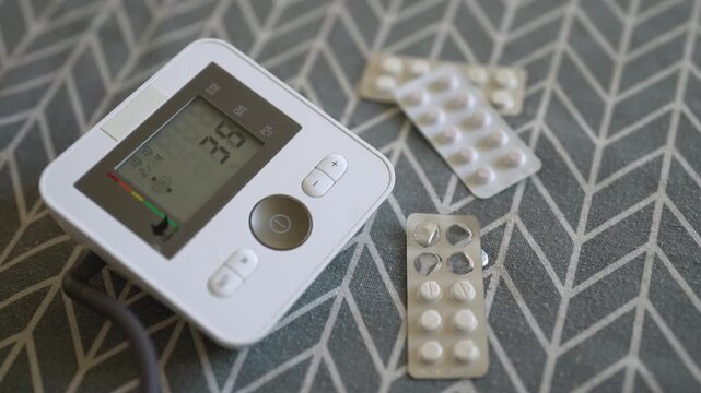 Digital blood pressure monitor for home health checkup.