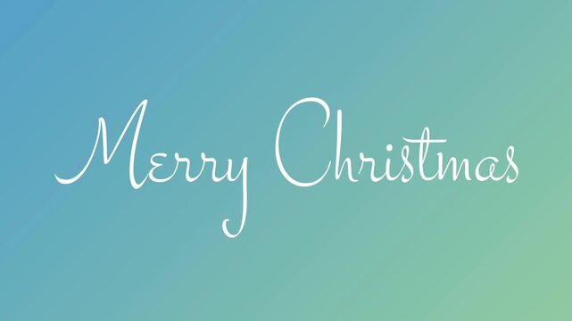 Merry Christmas handwriting text animation on gradient background