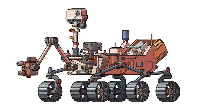 Autonomous mars rover robotic exploration vehicle for space missions