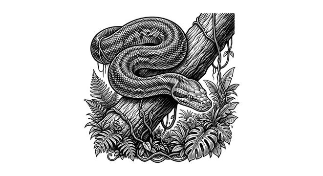Snake on a tree branch.