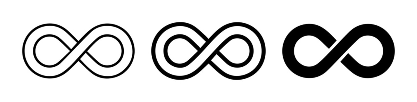 Infinity Symbol Variations, Endless Loop Icons, Continuous Flow Graphics, Infinite Loop Vector Set