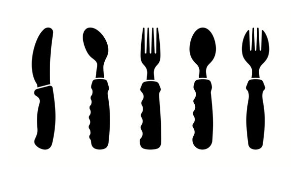 Occupational Therapy Adaptive Utensils Silhouette