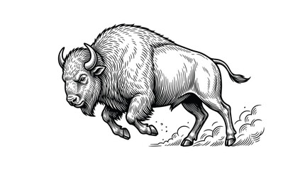 Fototapeta premium Bison Running in the Wild.