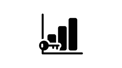 Fototapeta premium A graphic illustration shows a key on a bar chart graph