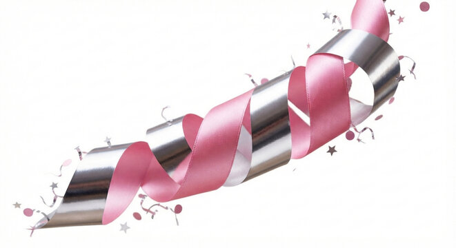 Silver and pink streamer