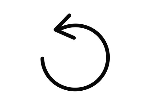 Circular back arrow icon for undo or return navigation functions