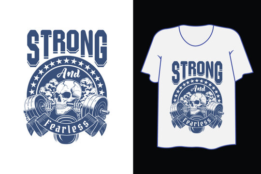 Motivational Fitness T-Shirt Design with Animal Mascot, Gym Workout Quotes
