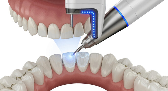 Digital Dental Restoration Process Using Advanced Laser Technology for Precise Tooth Repair