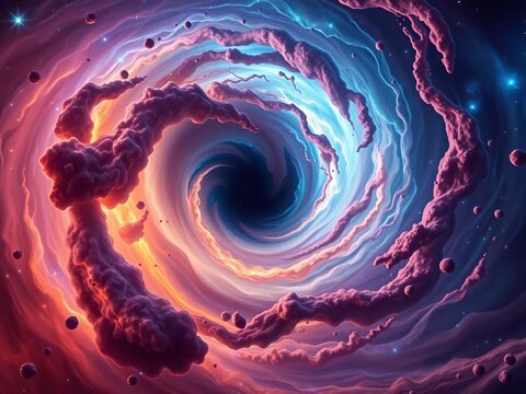A swirling vortex of interstellar gas and dust, gas, dust