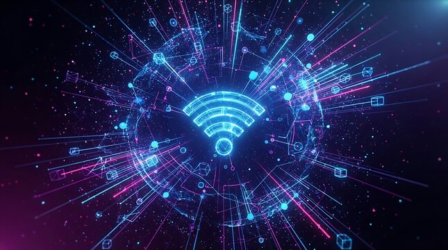 Wireless network global connection concept with digital data streams