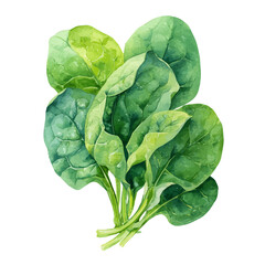 Fototapeta premium Spinach, watercolor vector, isolated on a white background.