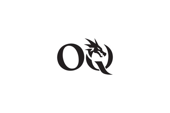 Modern oq logo featuring a fierce dragon head integrated with letters
