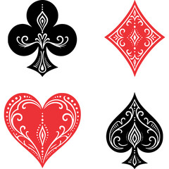 Obraz premium Playing Card Symbols Icon Vector