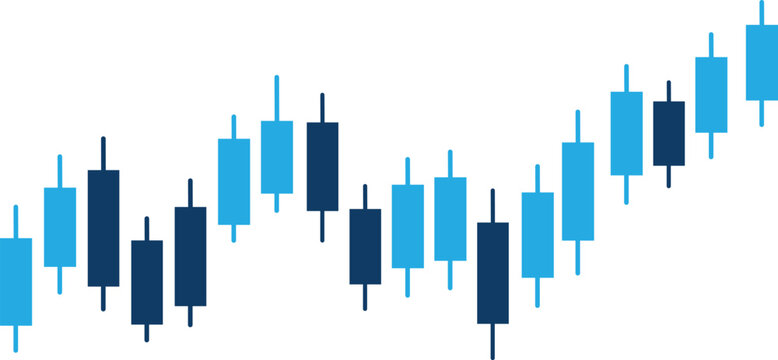 Blue and black candlestick chart pattern
