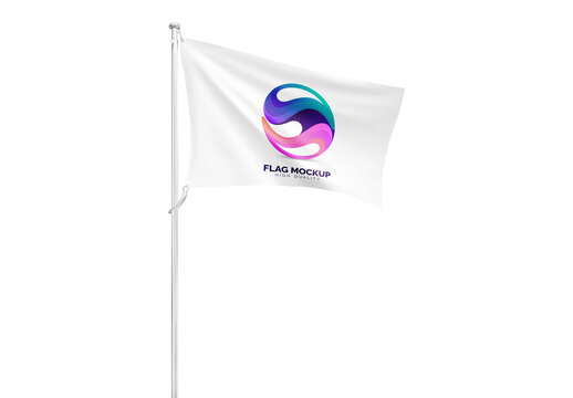 Flag Mockup Realistic Render for Portfolio and Brand Identity