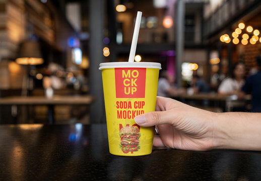 Fast Food Soda Mockup Template for Corporate Identity and Advertising
