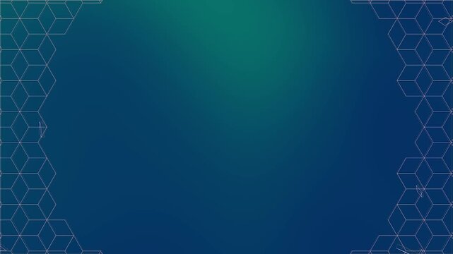 Brick wall outline abstract background 4K animation video with dark blue geometric shapes. Abstract geometric blue brick wall outline structure in a seamless 4K animation video background loop.