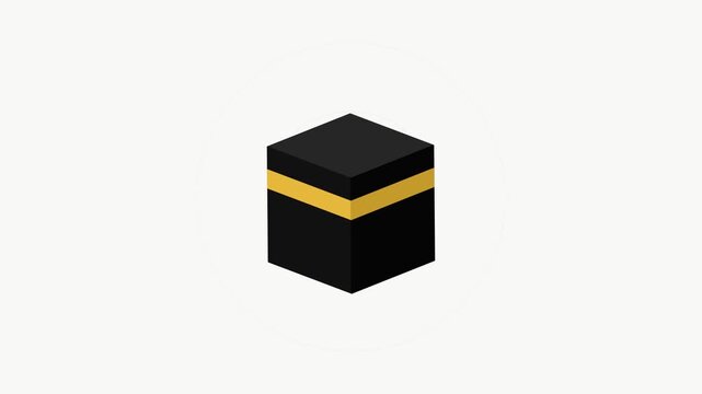 Isometric Kaaba Mecca Icon Illustration with Precise Shape and Details, Symbol of Islam, Pilgrimage, Holy Site, Faith and Religious Unity, Flat Vector Design Graphic Element