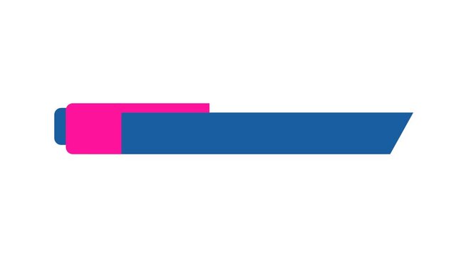 Modern Blue and Pink Lower Third Banner Graphic with Smooth Curves, Clean Layout and Empty Space for Custom Text, Titles and Information, Stylish Overlay Element for Video and Broadcast Use