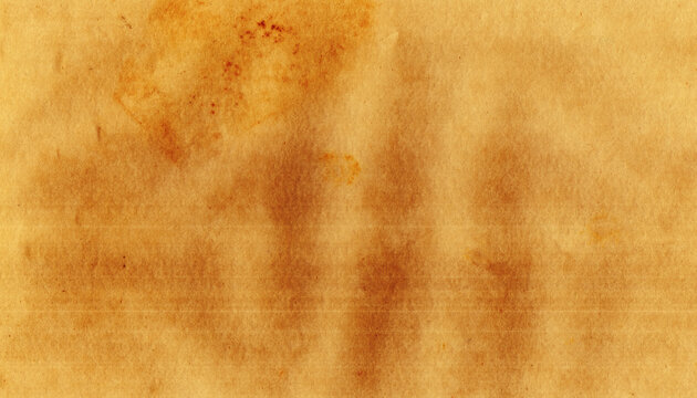 Aged paper texture in ochre and brown tones with stains, wear and a vintage look. Antique background ideal for historical and creative designs.