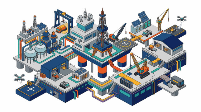 Industrial factory with machinery equipment.