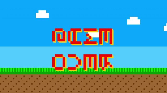 Retro 8-Bit Game Over Screen Animation