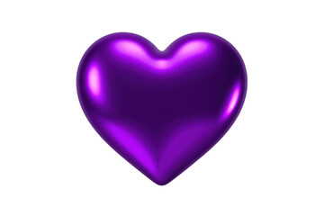 Fototapeta premium Purple glossy 3d heart floating, symbolizing love, romance, passion, and valentine's day on transparent background