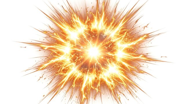 Vibrant orange explosion of energy burst.