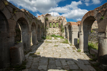 Fototapeta premium Binbir Kilise Ancient Byzantine Ruins in Karaman Turkey with Historic Churches Stone Structures and Cultural Heritage