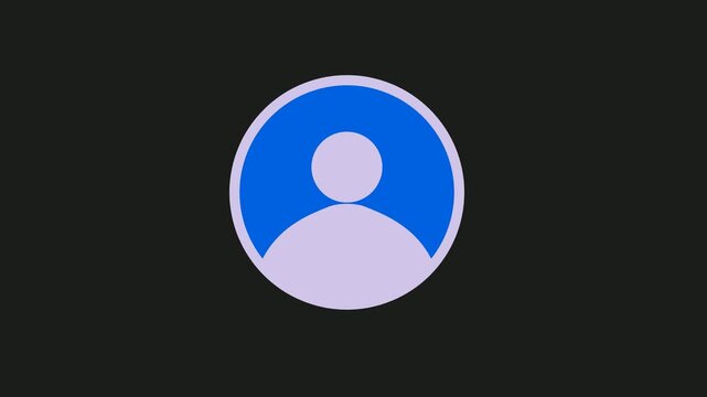 Minimalist User Profile Icon on Black Background