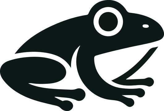 Minimalist Frog Eye Logo in Modern Flat Vector Style