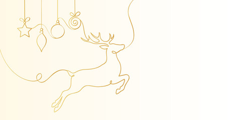 Sleek Nordic style golden single line reindeer drawing for modern home accent © Ashes Studio