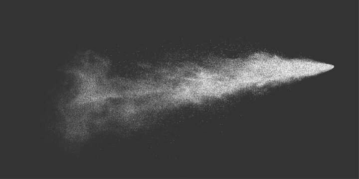 Water spray mist atomizer dust aerosol stream in air from sprayer creating white particle cloud on transparent png background for clean cosmetic fire extinguisher design overlay clear condensation