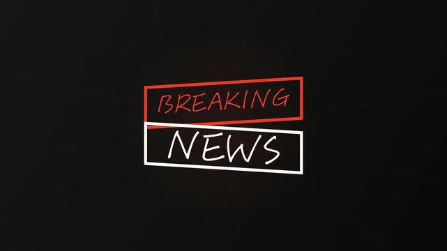 Breaking news banner animation, flat vector broadcast media ticker motion graphic