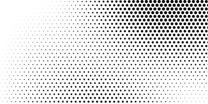 Abstract monochrome halftone pattern. Comic background. Dotted backdrop with circles, dots, point. Design element for web banners, posters, cards, wallpapers, sites. Black and white color