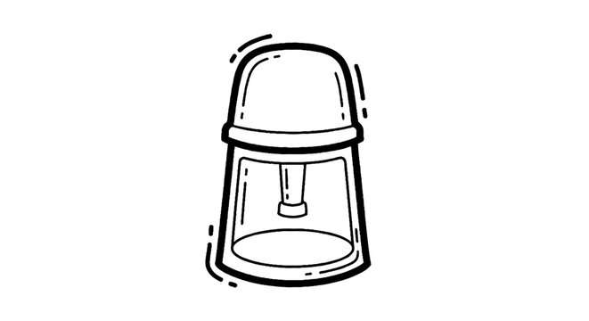 Simple black and white salt shaker illustration.
