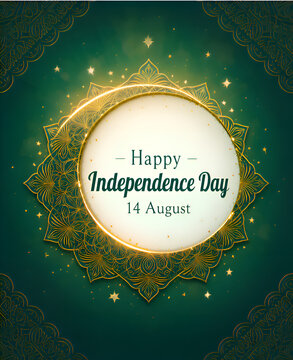 Pakistan Independence Day 14 August text