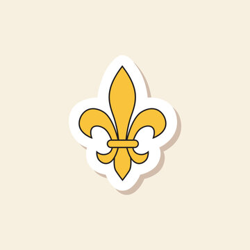 Fleur-de-lis sticker with traditional French heraldic symbol