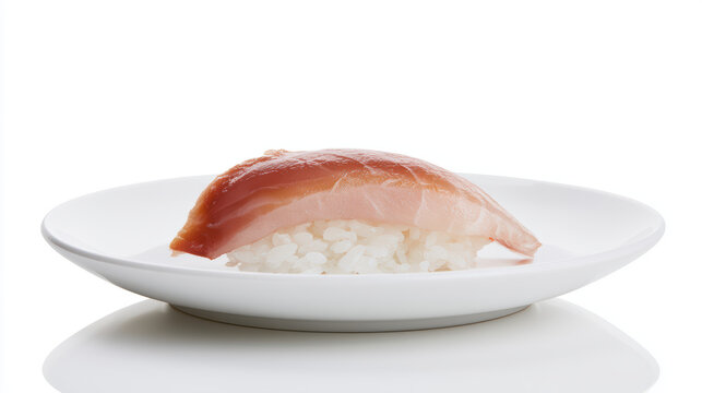 transparent cell-cultured yellowtail kingfish nigiri with glossy finish