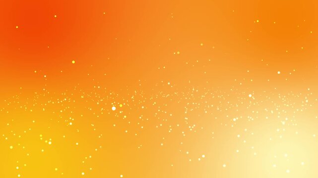 Orange and yellow abstract background with glowing white bokeh particles and soft warm light gradients creating a magical summer sunset or fiery bright energy fantasy atmosphere