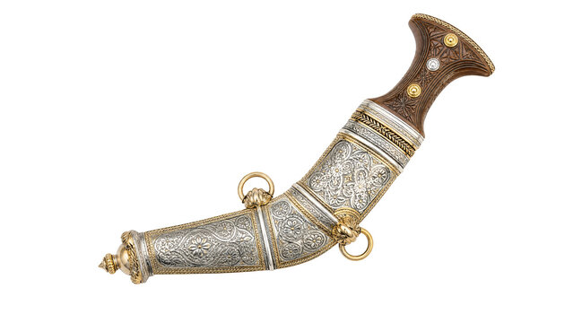 Traditional Omani Khanjar Dagger &ndash; Transparent Background Illustration