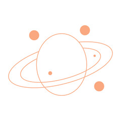 Minimalist Peach Saturn Illustration © Dave