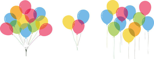 Colorful balloons floating in air on white background for party decoration  festive colorful balloons floating in air on white background for party decoration © Siddhartha