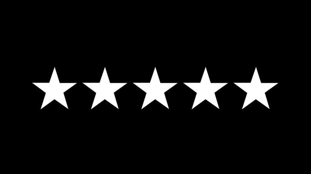 Glowing 5 stars technology video concept.4k motion graphics video animation