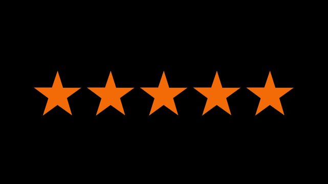 Glowing 5 stars technology video concept.4k motion graphics video animation