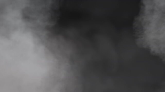 Floating forward through clouds of mist, alpha channel for transparent background, 24P