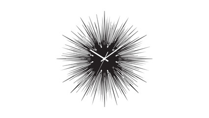 Obraz premium Modern Abstract Black and White Clock with Radial Starburst Effect