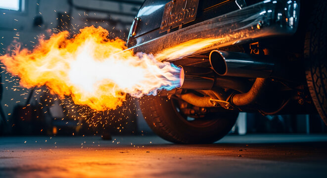 Car Exhaust Flames